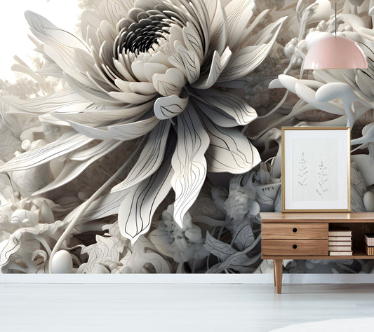 Wallpaper 3D Floral line detail