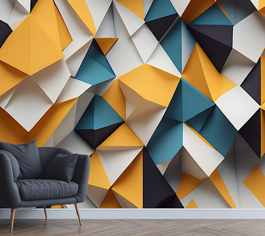 Wallpaper 3D Bright geometric cluster