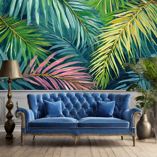 Wallpaper Peel & Stick Rainbow Palm