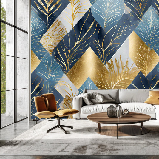 Wallpaper Golden Palm Azure Peel & Stick wallpaper