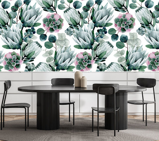 Wallpaper watercolour protea