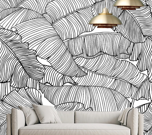 Wallpaper Palm leaf line art